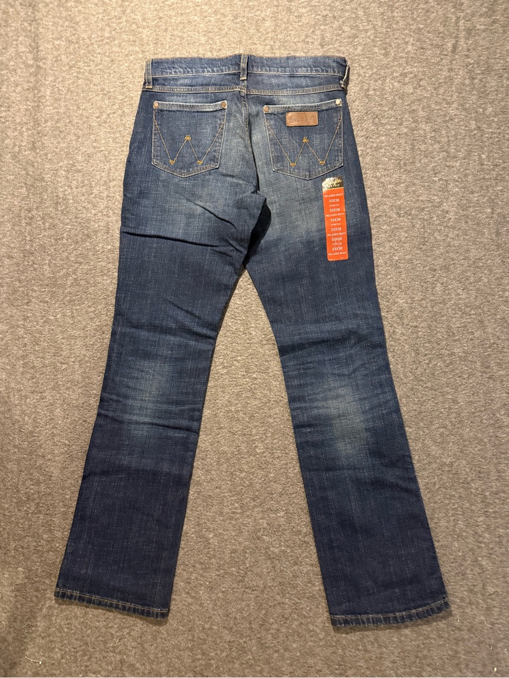 Wrangler Retro Relaxed Boot Jeans Mens 33x36 Blue Tall Stretch Western NWOT NEW!